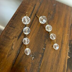 90’s Vintage Faux Crystal Bead Drop Earrings 90s